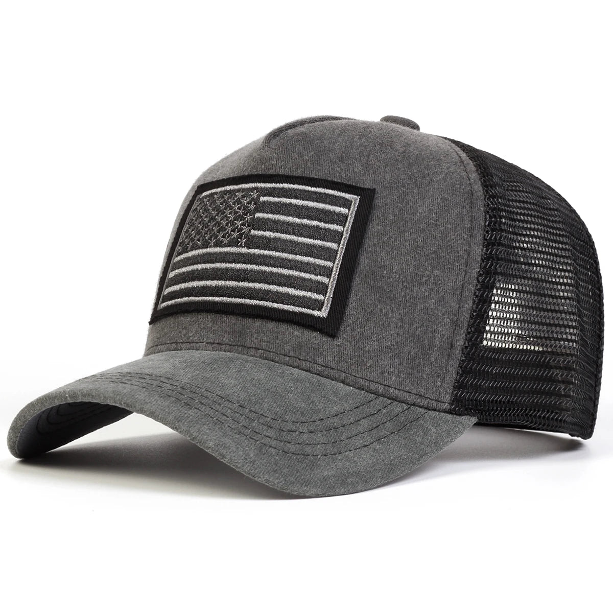 Unisex American Flag Embroidered Mesh Baseball Cap – Adjustable Hat