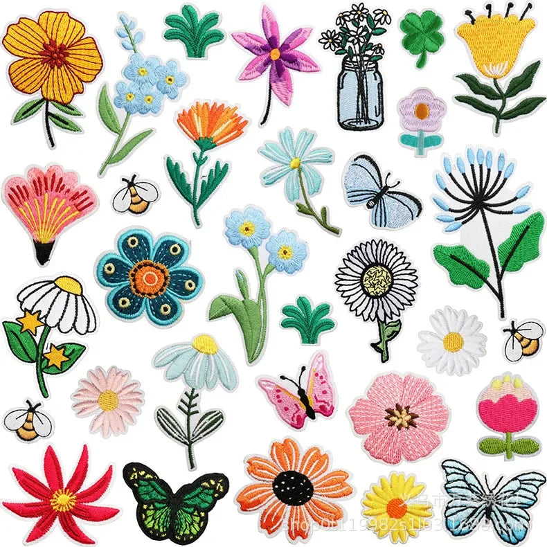 Exquisite Flower Embroidery Patch Sticker Bag Decoration Butterfly Bee Cloth Sticker