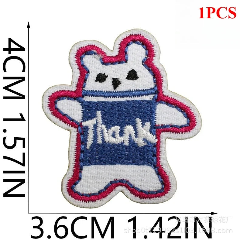 Cute Korean Handmade Embroidery Cloth Sticker Bear Patch Sticker Clothes Decoration