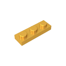 Plate 1 x 3 Compatible Children's DIY building block Particles Plate