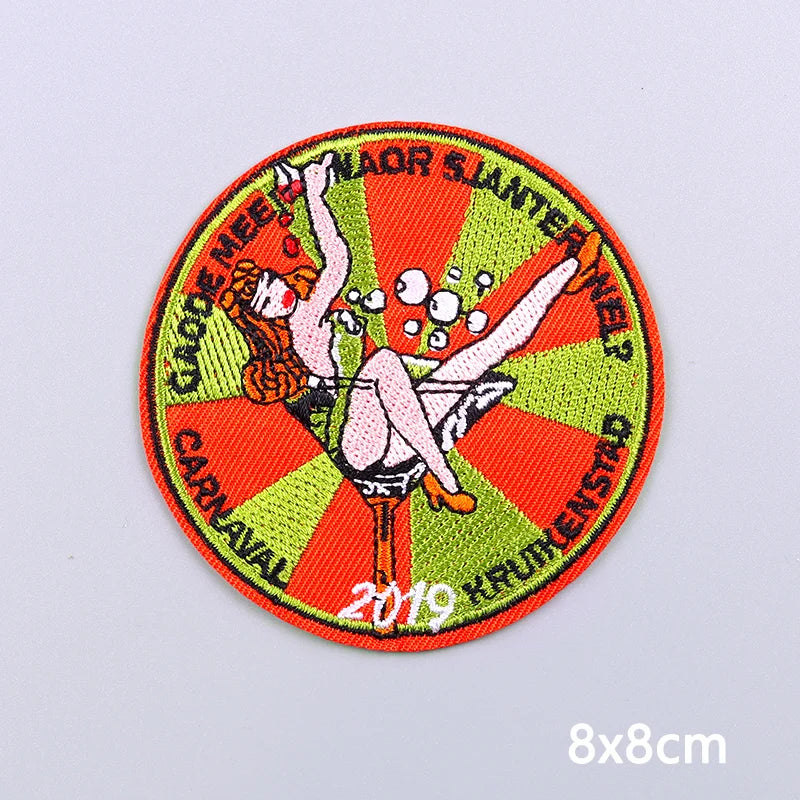 Netherland Carnival Patches Kruikenstader Emblem Embroidery Patches For Clothing Sew On