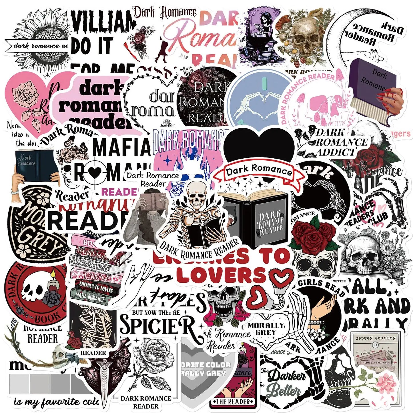 10/50/100pcs Mix Smut Dark Romance Bookish Book Reading Stickers