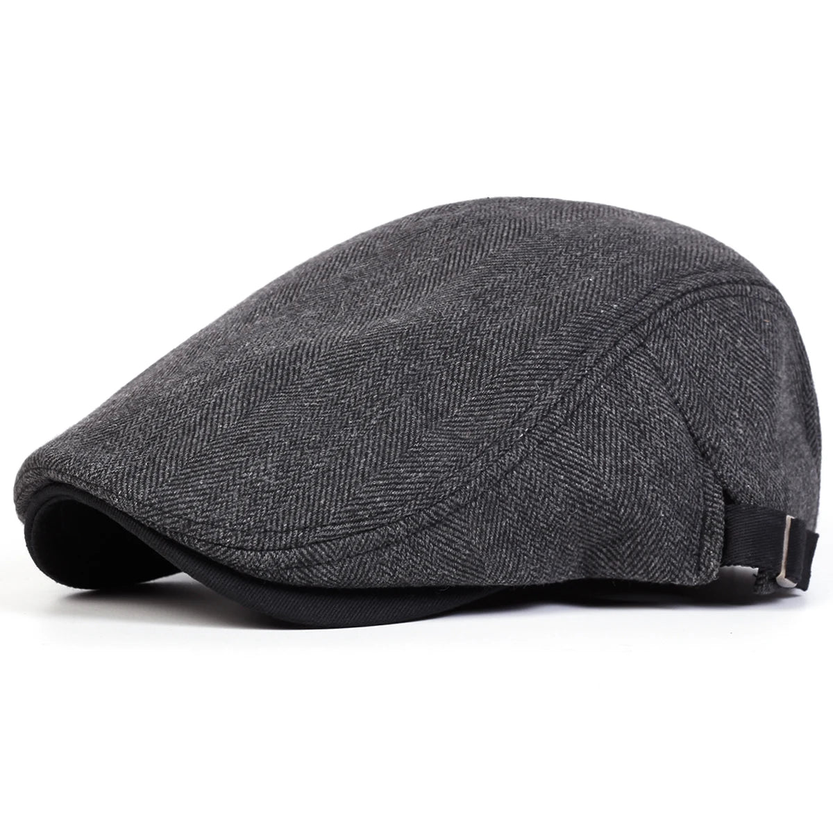 Retro Herringbone Flat Cap – Men’s Painter Hat