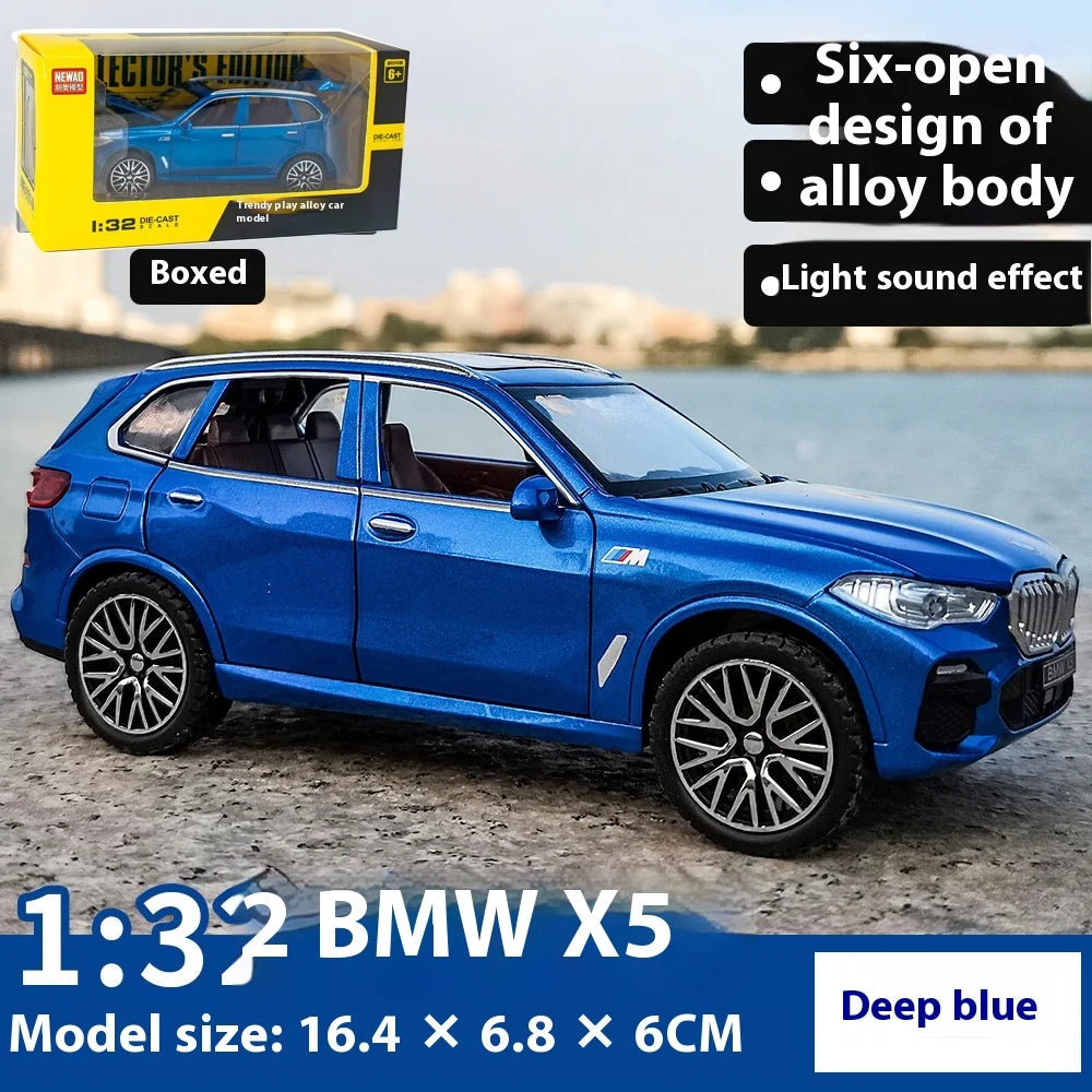 1:32 BMW X5 SUV Alloy Diecast Car – Sound & Light Pull Back Toy