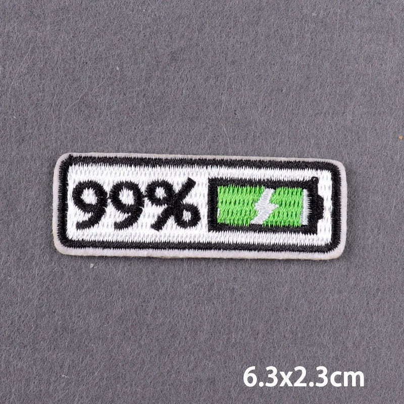 Black Patch With Slogan Iron On Patches For Clothes DIY Embroidery Applique Fusible Patch