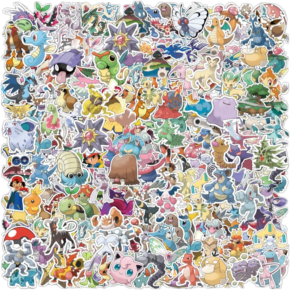 100/200Pcs Cute Pikachu Pokemon Stickers