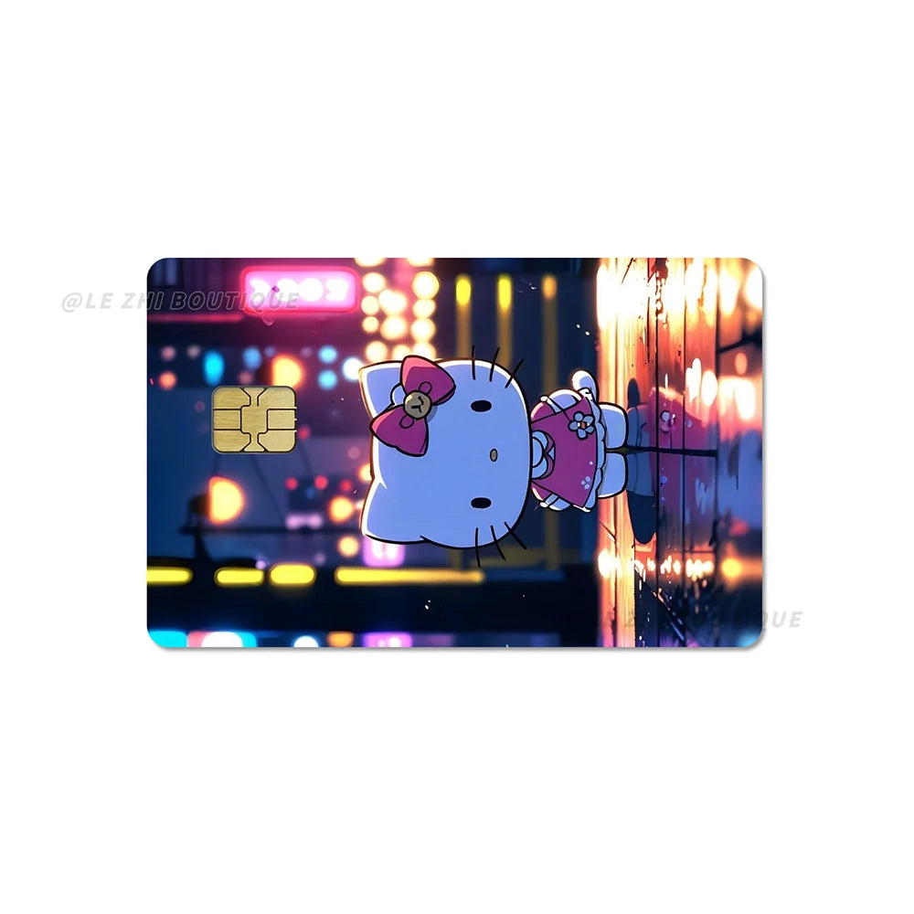 Hawaiian Black Skin Hello Kitty Diy Credit Debit Card Sticker Party Sticker Decoration Waterproof Sticker