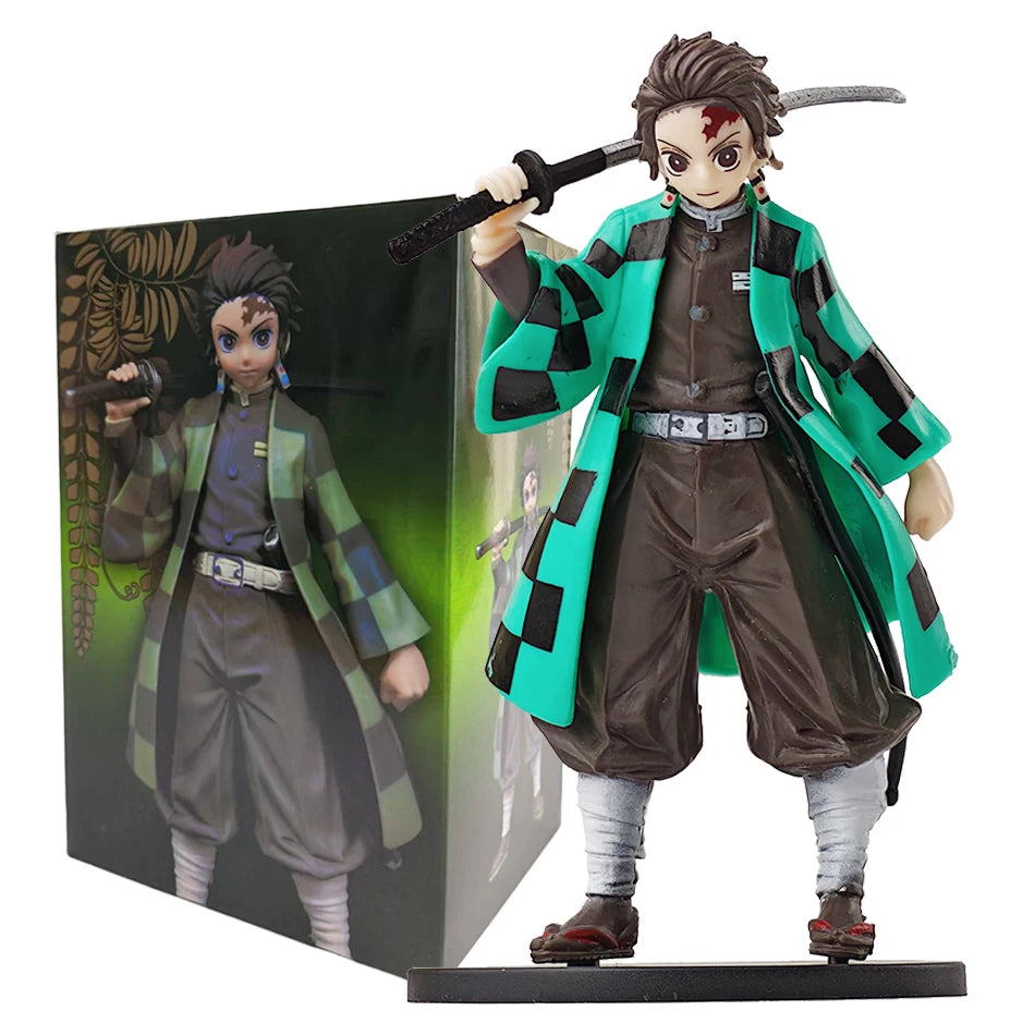 Demon Slayer Anime Action Figure - Kamado Tanjirou with Agatsuma Zenitsu And Nezuko PVC Model Toys