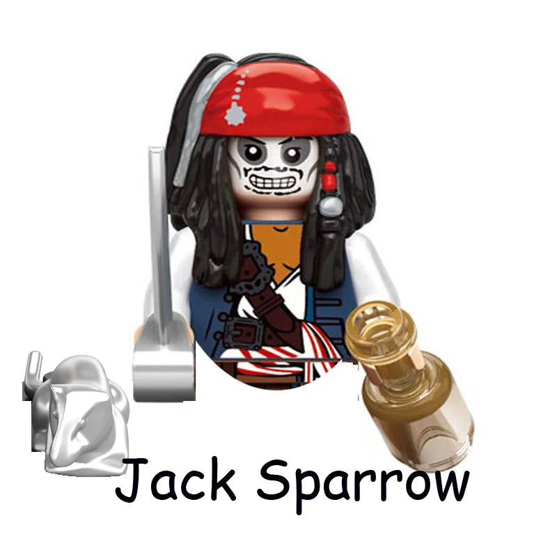 Pirates Of The Caribbean Captain Jack Jones Davy Jones Blackbeard Figure Blocks Construction Bricks Building Toys For Children