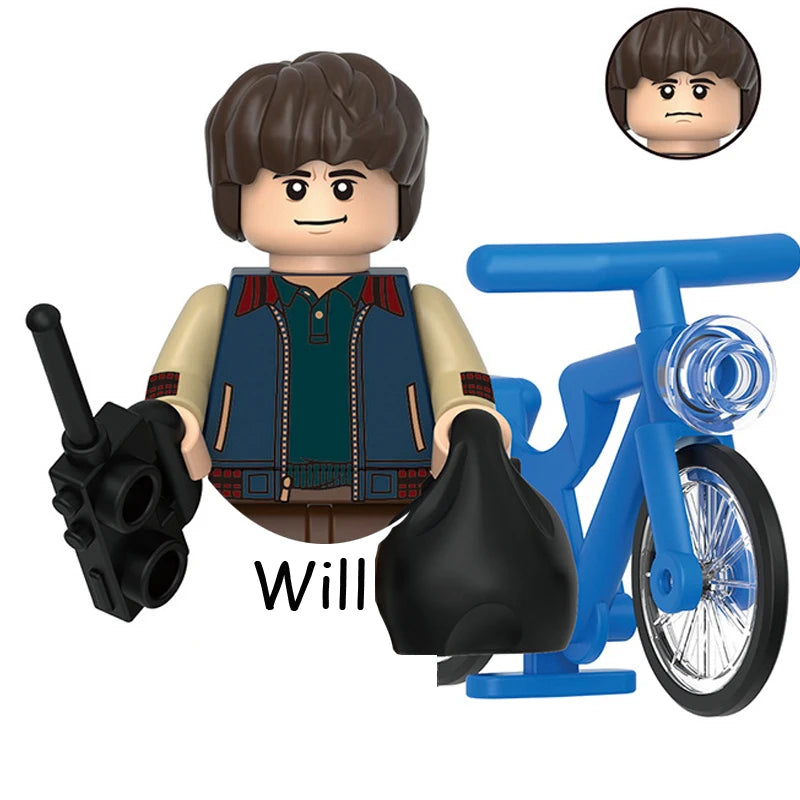 4Pcs/Set The Horrible Movie Dustin Mike Vecna Will Eleven Model Figure Blocks Construction Bricks Toys