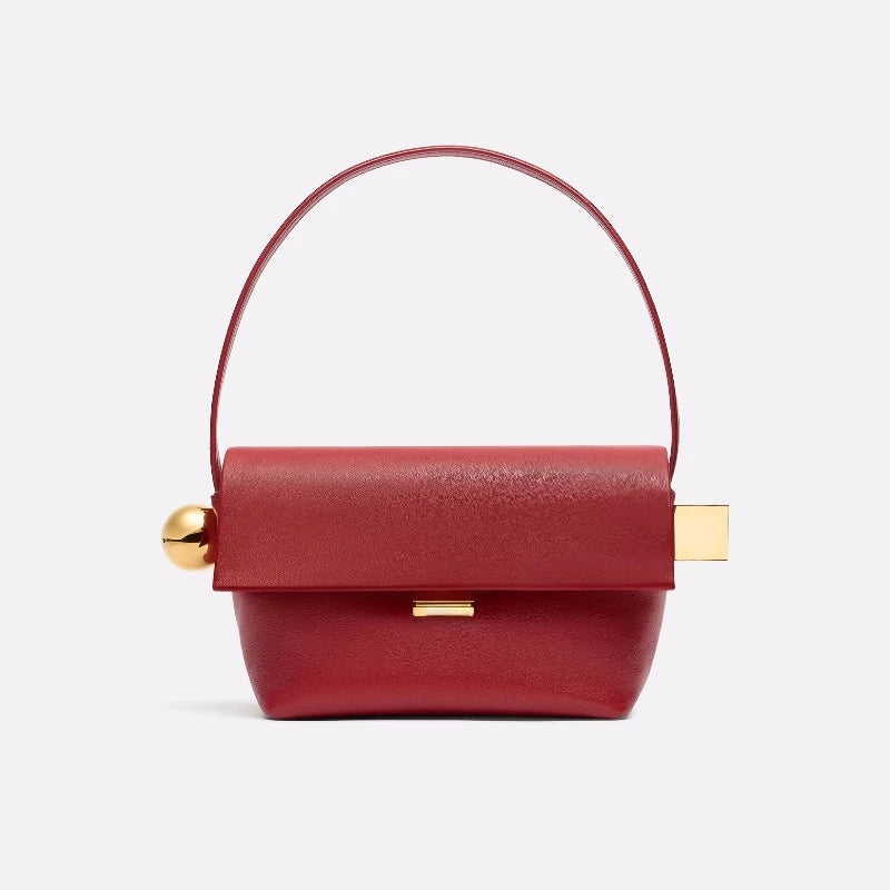 Luxury Women’s Shoulder Bag – Solid Color Flap Top Handle Handbag