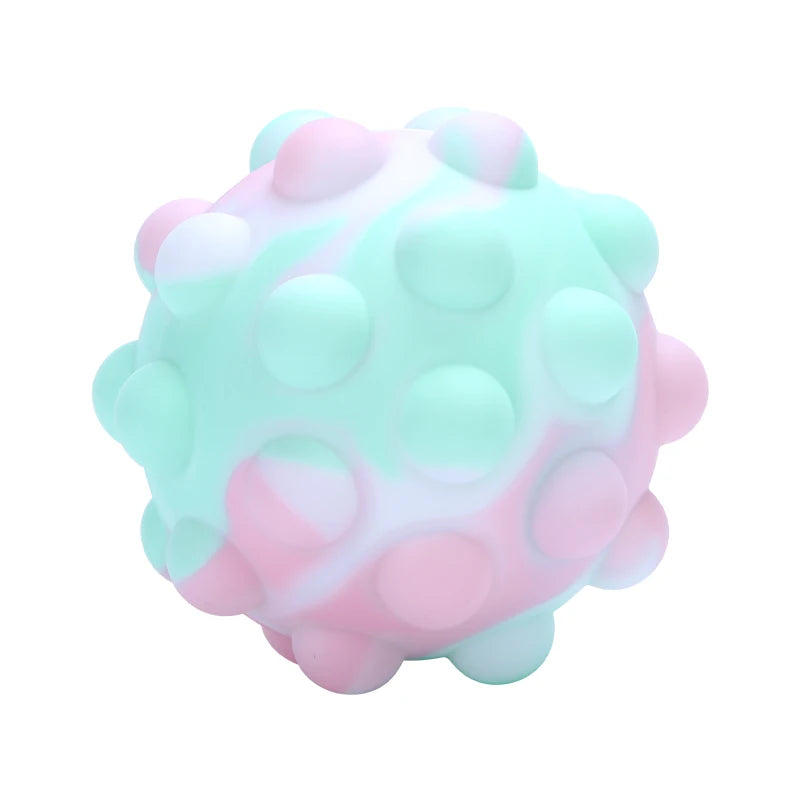 Rainbow Pop Ball Push Bubble Antistress Decompression Toys Squeeze 3D Elastic Ball Stress Relief S