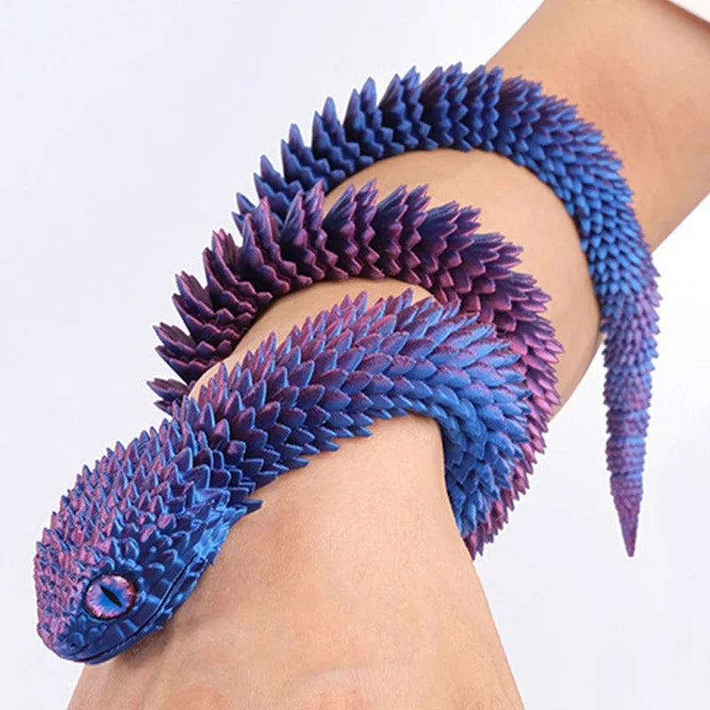 3D Printed Snake Movable Joint Fidget Toy Figurine Simulation Snake Office Desktop Ornament