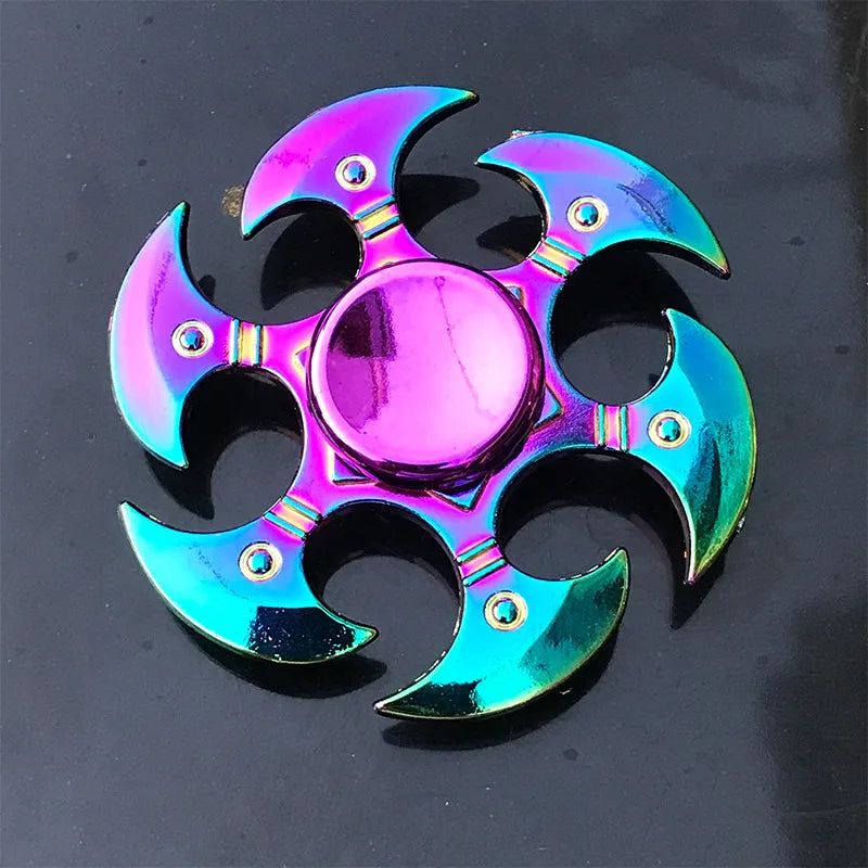 Metal Rainbow Fidget Spinner Gradient Color Gyro Anti-Anxiety Kids Adult Toys