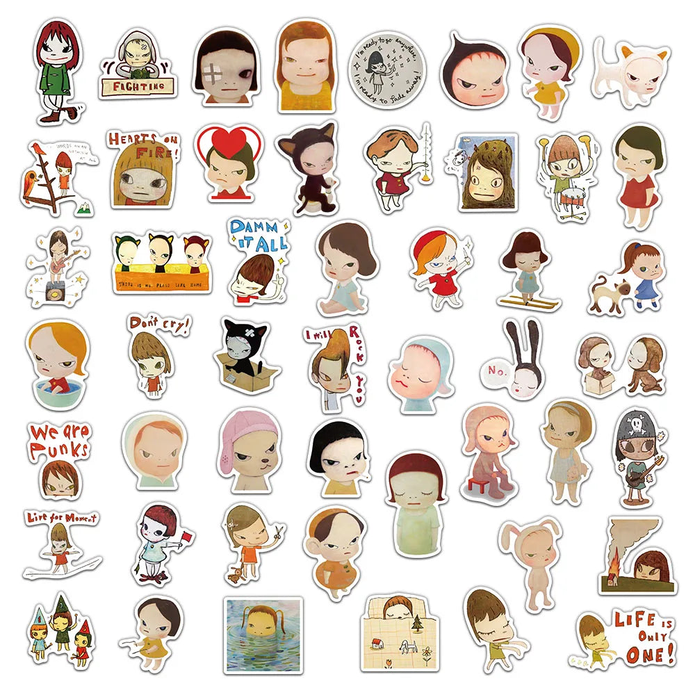 50/100/150PCS Yoshitomo Nara Stickers Cute Handbooks Material Phone Cases Laptop Suitcases Water Cups Waterproof Stickers