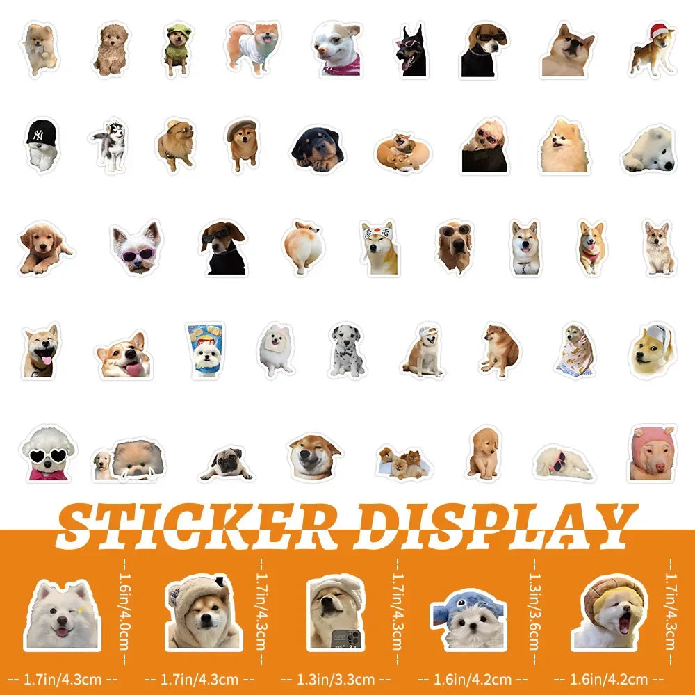10/100/1000Pcs Funny Dog Stickers Cartoon Cute Decals
