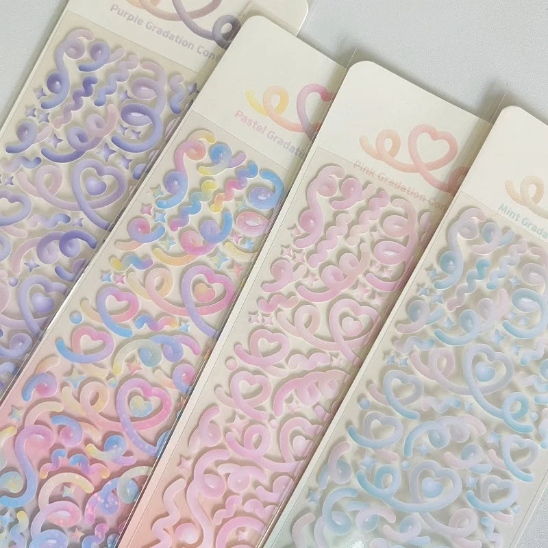 1PCS New Cute Kawaii Deco Stickers Korean Stickers Photocard Decor K-pop Decorative Top Loader Scrapbooking Stickers