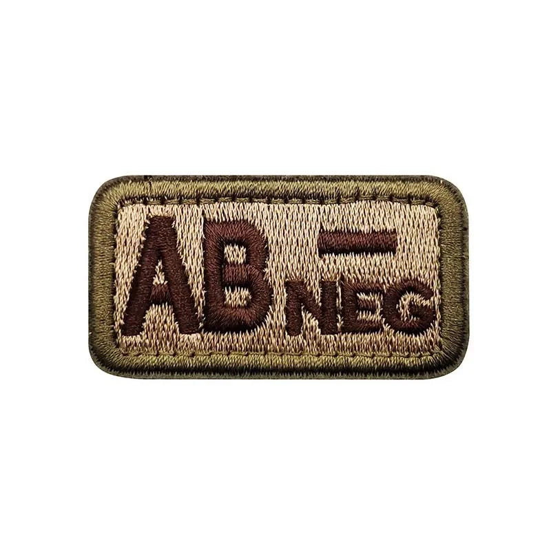 Blood Type Badges Fabric Applique Embroidery Hook and Loop Patches,Military Tactical Patch