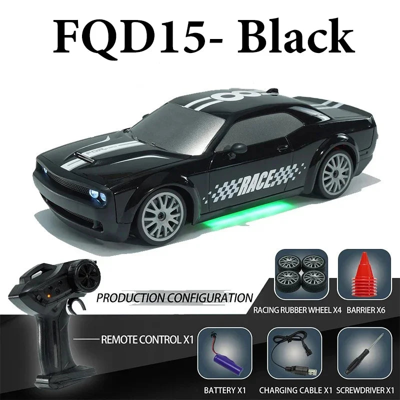 FAYEE 1:20 RC Dodge Hellcat Drift Car – 4WD Gyro Remote Control Toy