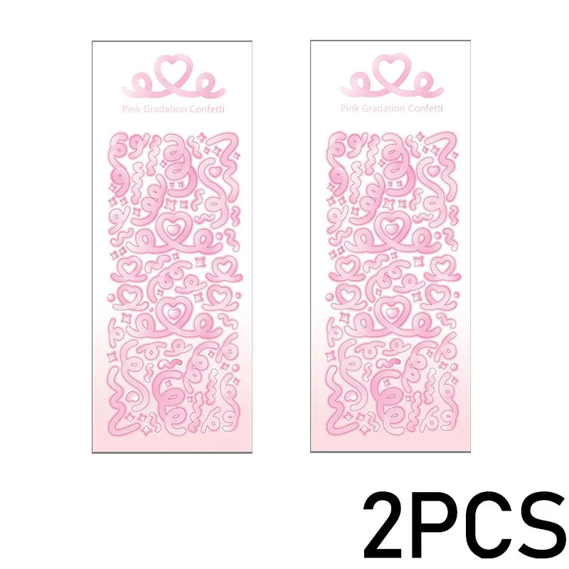 1PCS New Cute Kawaii Deco Stickers Korean Stickers Photocard Decor K-pop Decorative Top Loader Scrapbooking Stickers