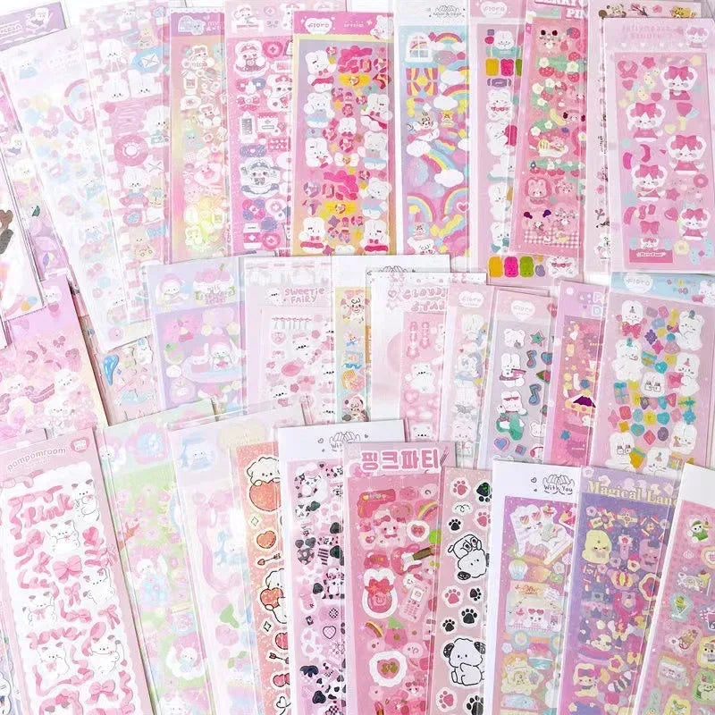 10pcs/20pcs/30pcs/40pcs Random Sticker Pack Laser Decorative Kawaii Album Stickers