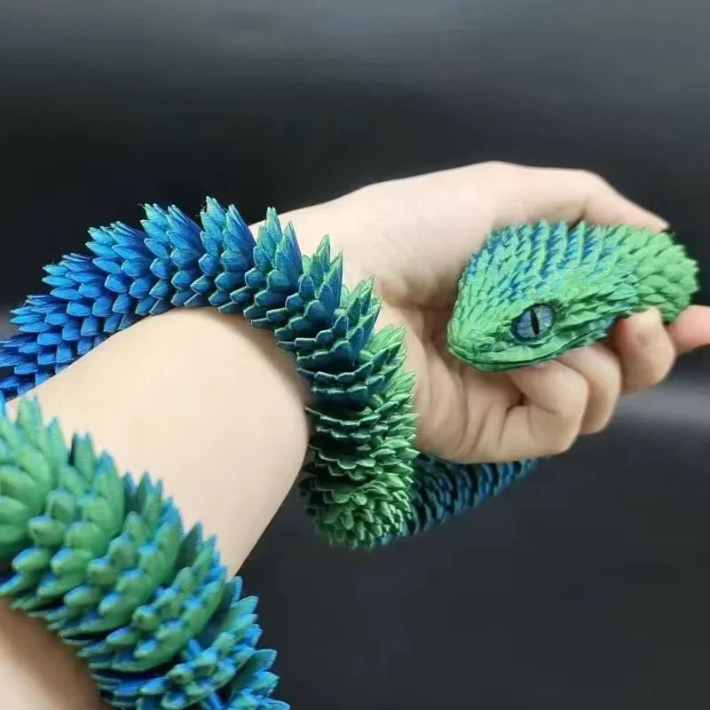 3D Printed Snake Movable Joint Fidget Toy Figurine Simulation Snake Office Desktop Ornament