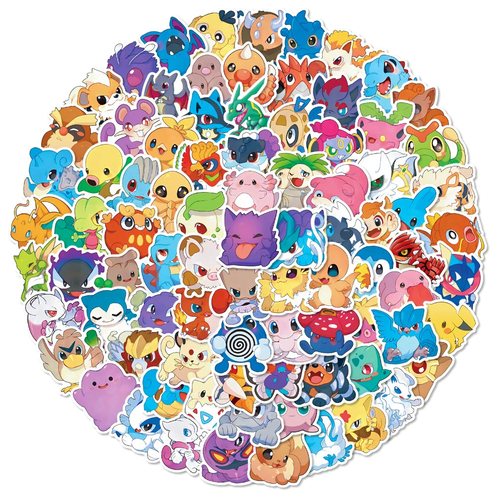 50/100pcs Pokemon Stationary Waterproof Cute Sticker