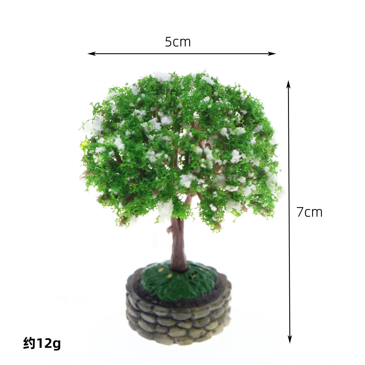 Dollhouse Miniature Flower Tree Fruit Tree With Plastic Base Micro Landscape