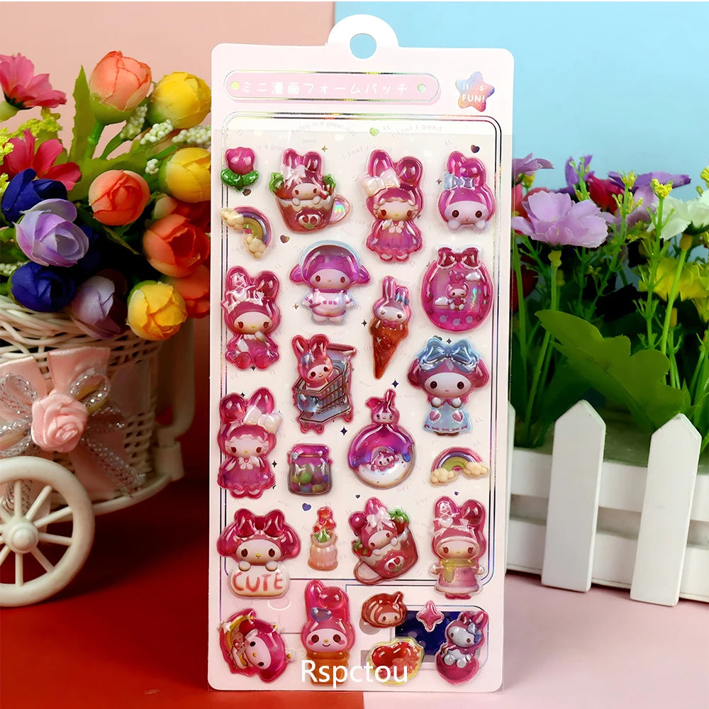Cute Sanrio 3Relief Cartoon Bubble Sticker