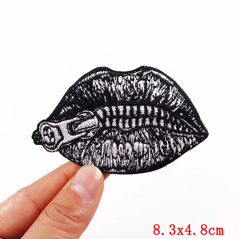 Rose Skull Embroidery Patch Punk Skull Patch Jackets Backpack Hats Sew DIY Iron On Patches For Clothing