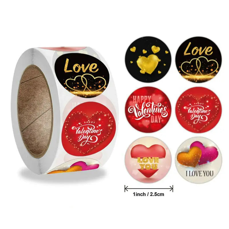 50-100-500PCS Handicraft Valentine's Day Heart Sticker Heart-Shaped