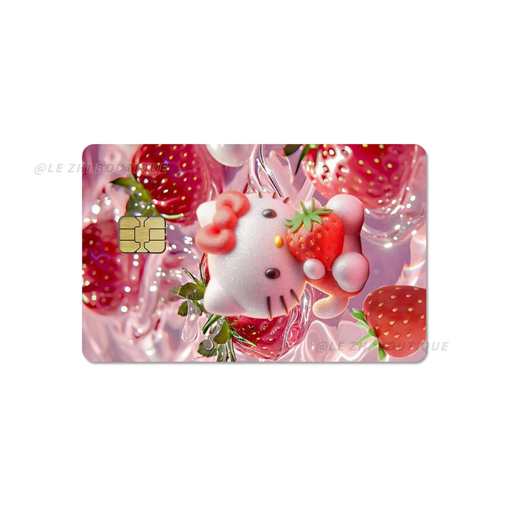 Hawaiian Black Skin Hello Kitty Diy Credit Debit Card Sticker Party Sticker Decoration Waterproof Sticker