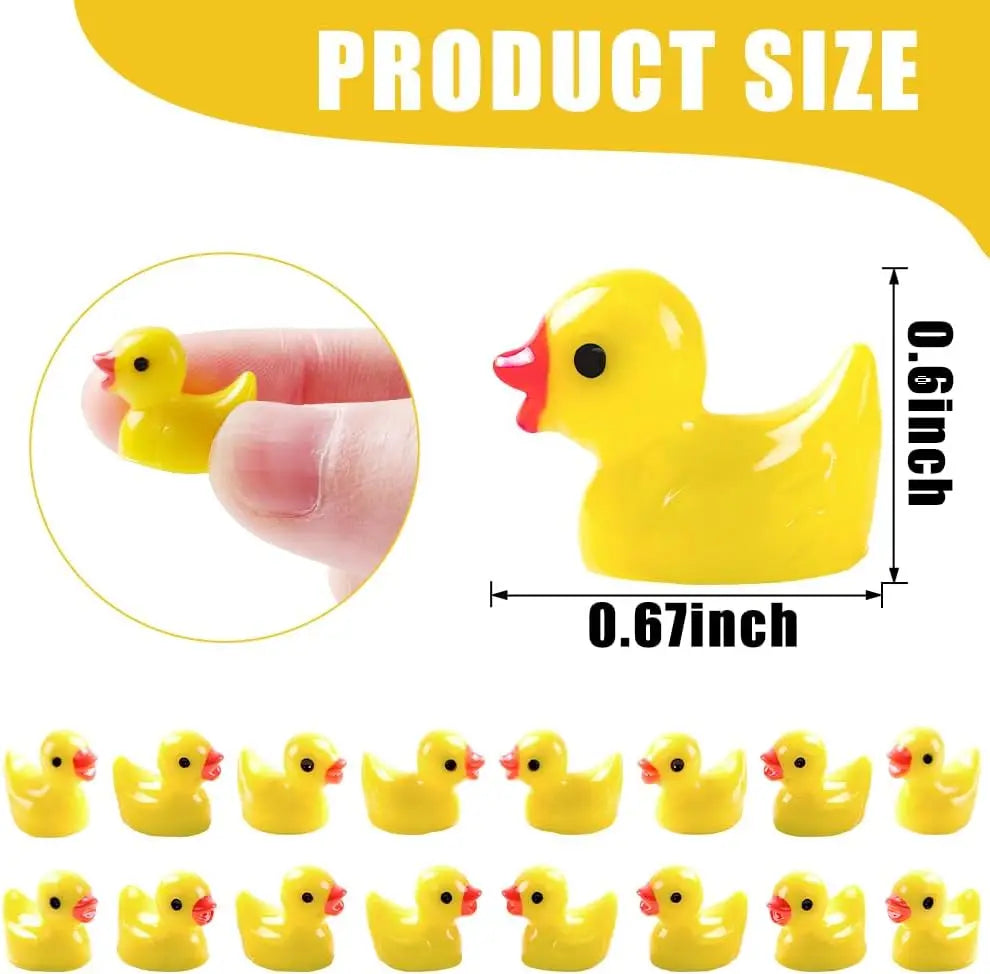 200pcs Mini Resin Ducks Yellow Tiny Ducks Mini Ducks Bulk Little Duck Figures