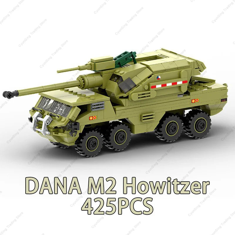 Modern Military Armor Vehicle DANA M2 BTR-4 Infantry Fighting Car Model Building Blocks