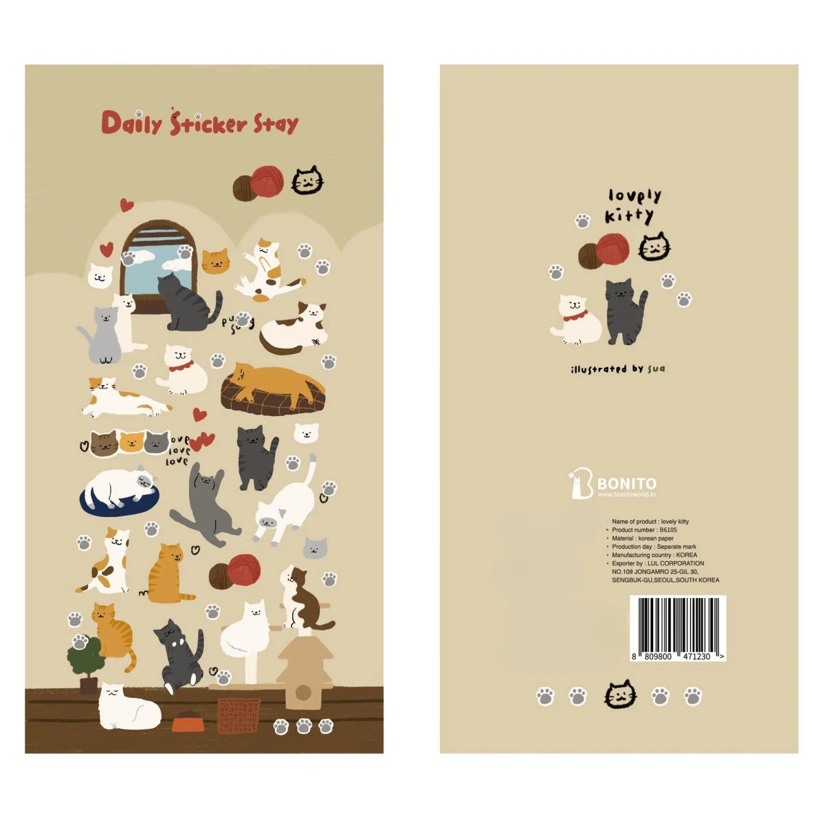 Korean Import Original Collection Kawaii Daily Stickers