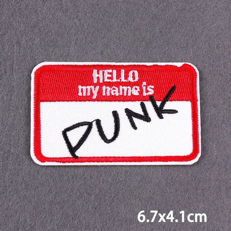 Black Patch With Slogan Iron On Patches For Clothes DIY Embroidery Applique Fusible Patch