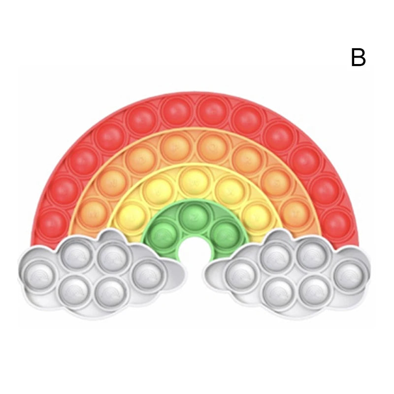 Rainbow Fidget Reliver Stress Toys Push Bubble Antistress Toys