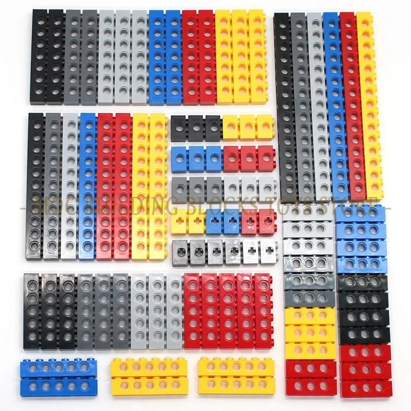 Technical Building Blocks Parts Bulk MOC Thick Bricks 6 Color Combination Accessories Studded Long Beams Robot