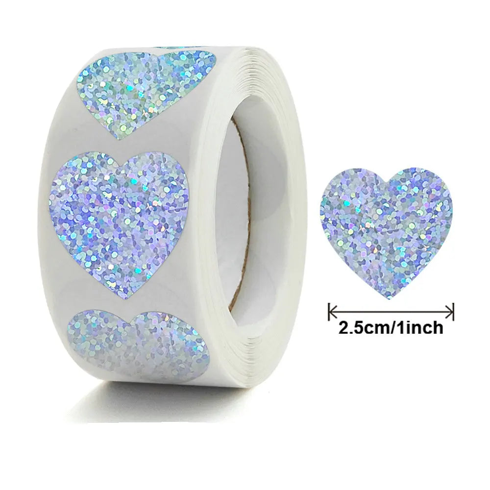 50-100-500PCS Handicraft Valentine's Day Heart Sticker Heart-Shaped