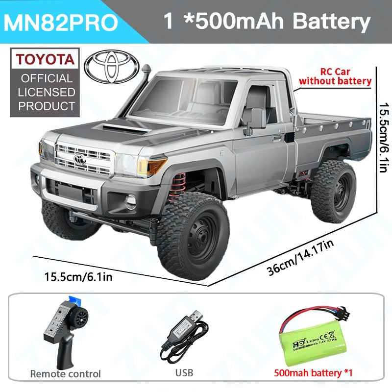 ZWN MN82 / MN82S 1:12 RC Pickup Truck – 4WD Off-Road Remote Car Toy