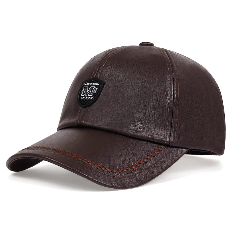 Leather Baseball Cap – Unisex Casual Sports Hat