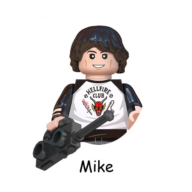 4Pcs/Set The Horrible Movie Dustin Mike Vecna Will Eleven Model Figure Blocks Construction Bricks Toys