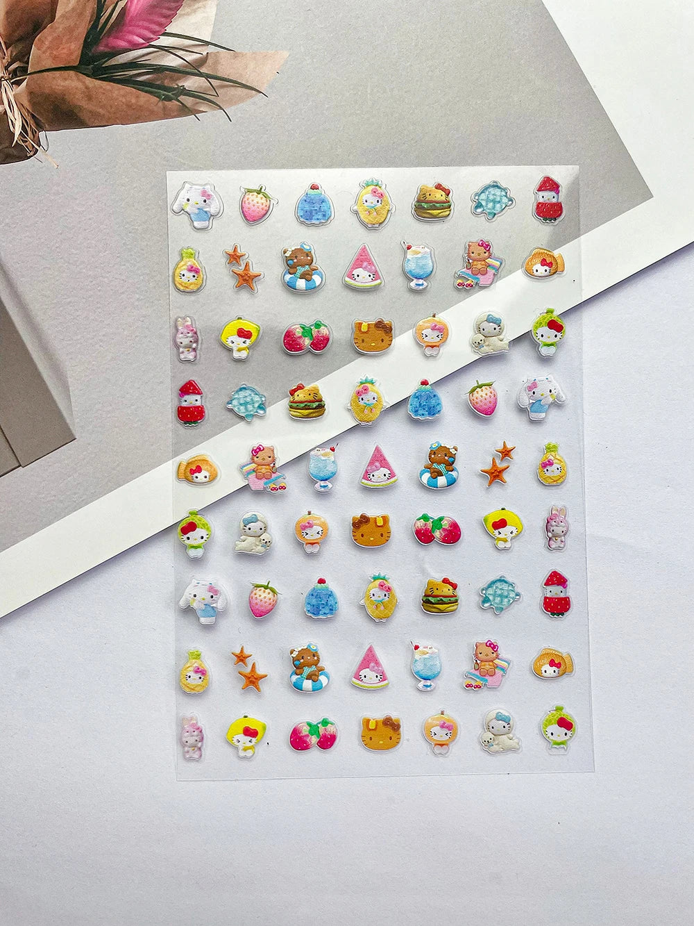 Sanrio Press On Nails Stickers Y2K Punk 3D DIY Scrapbook Nails Stickers