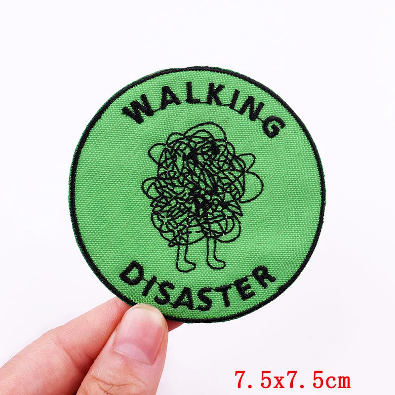 Good Vibes/Positive Letter Slogan Embroidered Patches DIY Personality Cartoon Patch Iron On Patches For Clothing