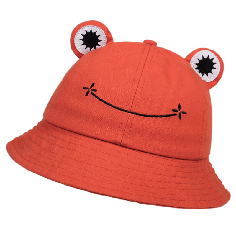 Cute Frog Bucket Hat – Women Summer Cotton Sun Hat