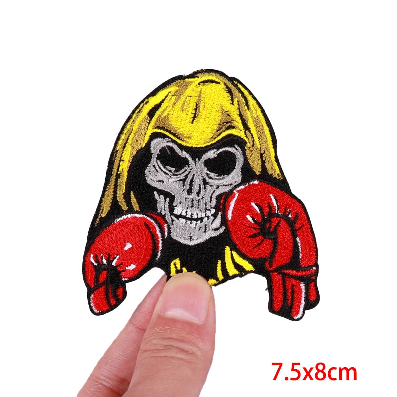 Muscle Animal/Rock Sports Embroidery Patch Iron On Patches For Clothing
