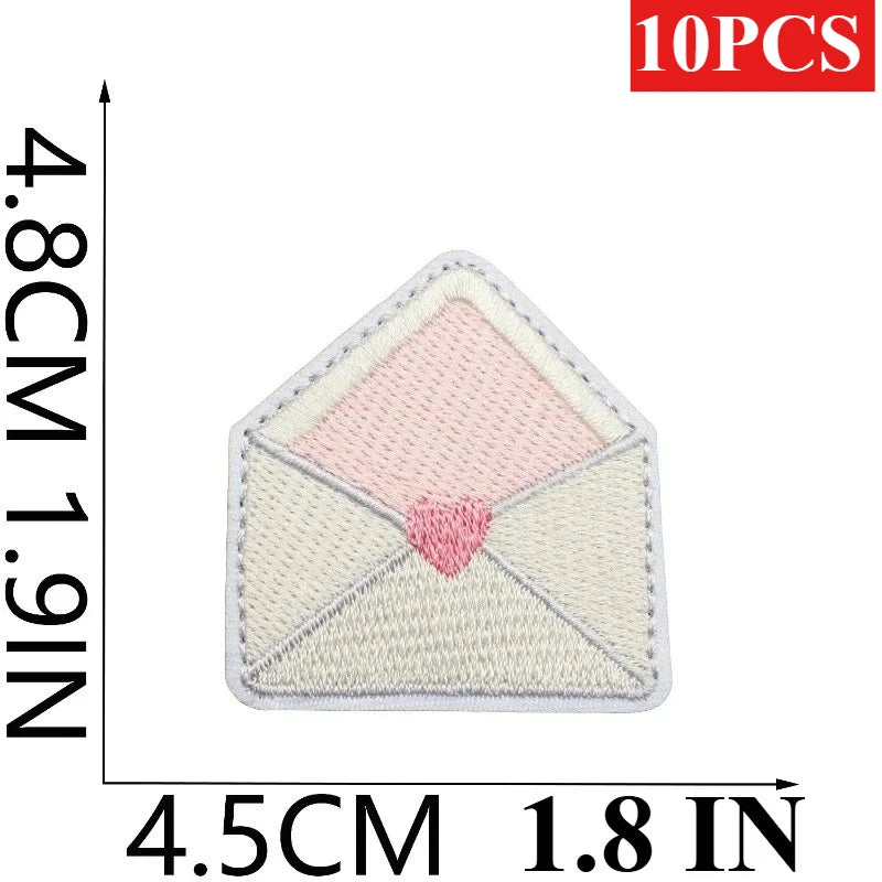 10PCS Bulk Love Letter Embroidery Cloth Pink Couple Clothing Decorative Patch