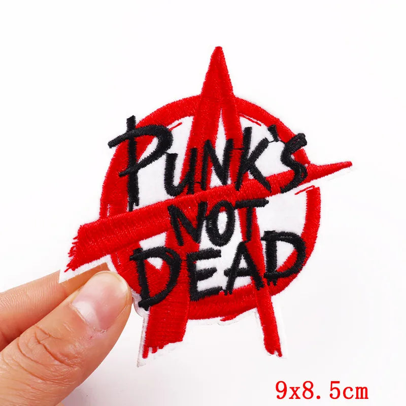 Rose Skull Embroidery Patch Punk Skull Patch Jackets Backpack Hats Sew DIY Iron On Patches For Clothing