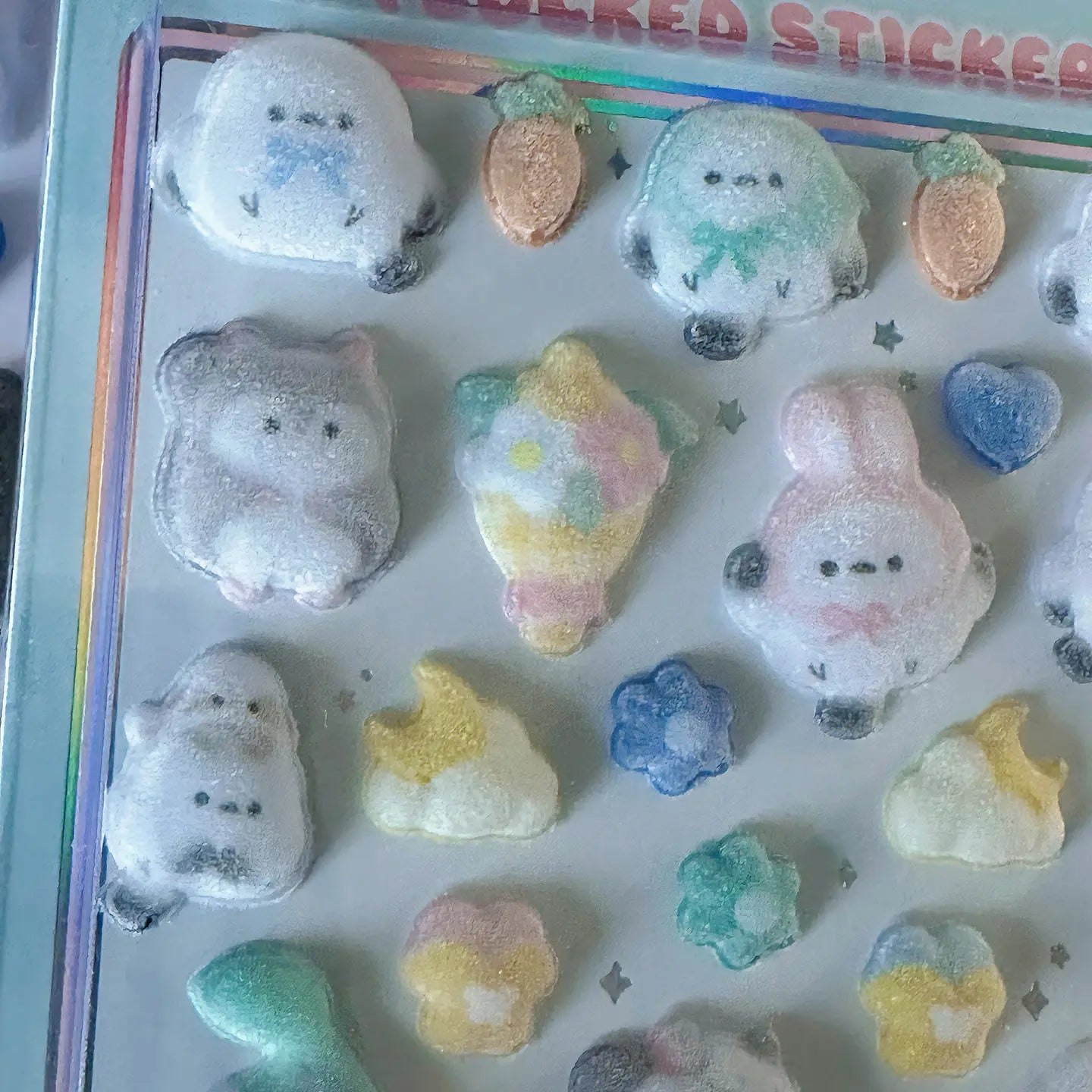 1 pc/6 pcs Cartoon Animals Flocked 3D Relief Stickers Journaling DIY Diary Cute Stationery Sticker