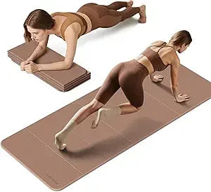 Thick Foldable Yoga Mat - 10mm Non-Slip TPE, Extra Long-Wide 75x26, Portable and Easy Storage for Fitness